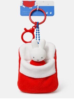 Miffy Rabbit Key Fob Keychain Charm Bag Holder Blanket RED Sleep Time Clip Ring